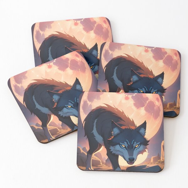 Item preview, wolf with moon background designed and sold by artelia24.