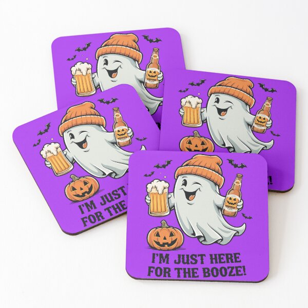 Item preview, I'm just here for the booze! Cute Hipster Ghost designed and sold by MonkaDesigns.