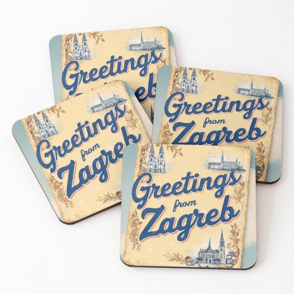 Item preview, Zagreb Vintage Travel Retro Postcard Design designed and sold by TravelPostcardGems.