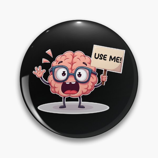 Item preview, Funny Cartoon Brain Screaming With Use Me Sign designed and sold by CraftedByDisha.