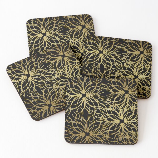 Item preview, Abstract Golden Flowers designed and sold by OtterFactory.