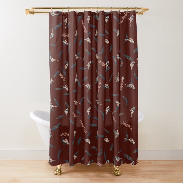 Item preview, Primitive Birds and Leaves on Dark Red Brown Background designed and sold by jocelynsart.