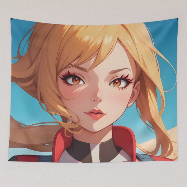 Item preview, anime girl portrait warm colours designed and sold by artelia24.