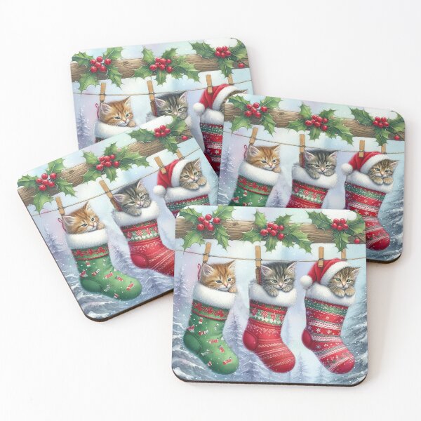 Item preview, Kittens in Christmas Stockings designed and sold by MarinaFila.