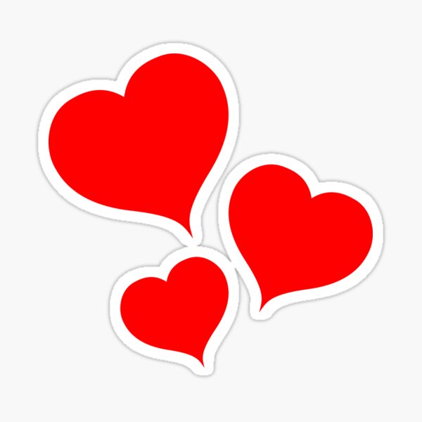 Transparent Red Heart Stickers 3/4 Inch