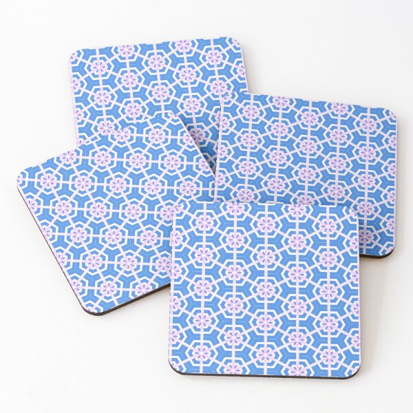 Item preview, Blue and Pink Floral Geometric Design designed and sold by Genie-0750.