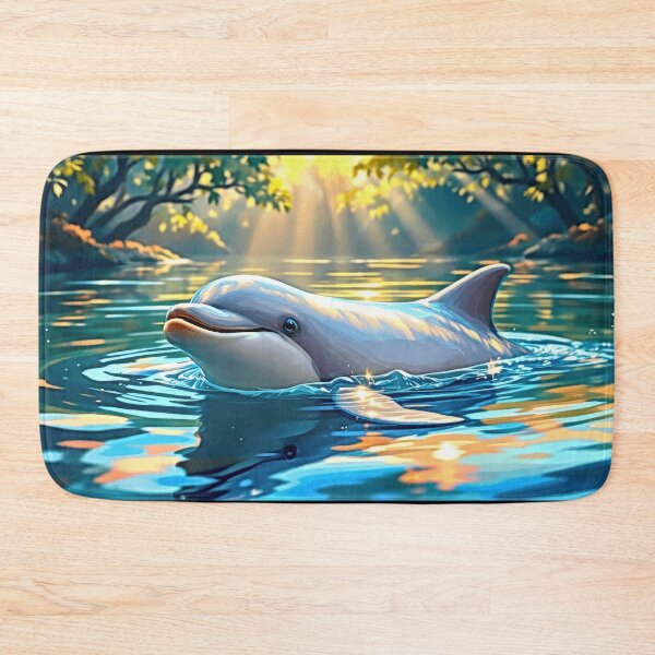 Item preview, Joyful Dolphin Swimming in Sunlit Water designed and sold by artwaves.
