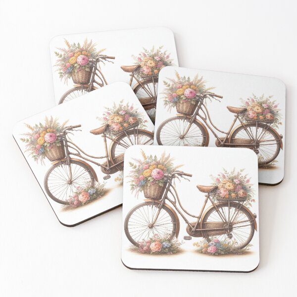 Item preview, Beautiful vintage bicycle with flowers designed and sold by nicnacc.