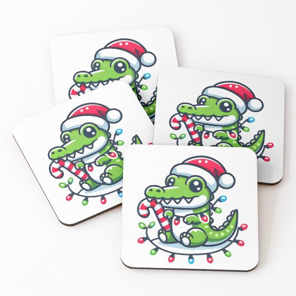 Item preview, Christmas Crocodile Holding a Candy Cane designed and sold by lubushop1.