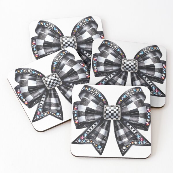 Item preview, Checkered Coquette Bow - Glamorous Crystal-Embellished Design designed and sold by Fernandink1.