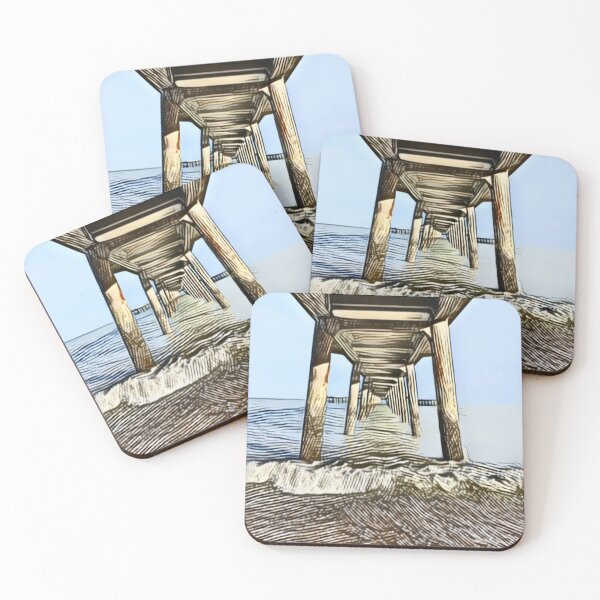Item preview, Waves Under The Pier In Line Drawing designed and sold by Fearless-Fox.