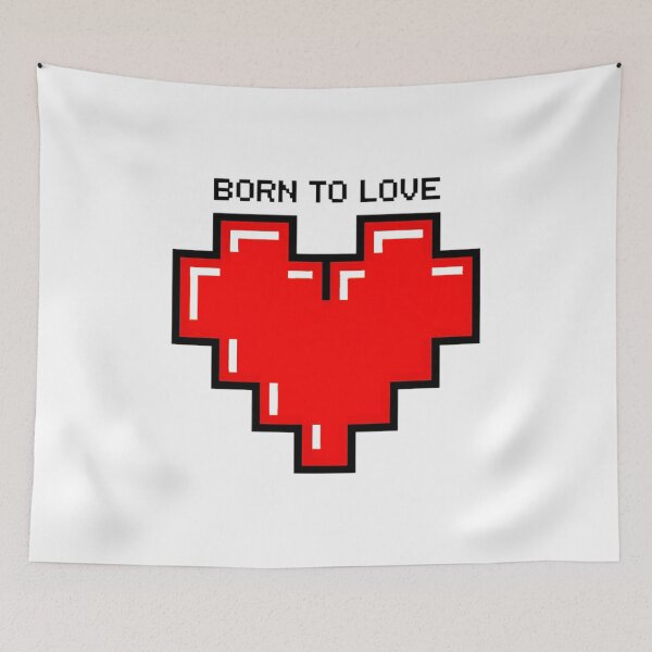Item preview, Retro Pixel Heart T-shirt - Born to Love - Gamer Gift designed and sold by ObjCrea123.