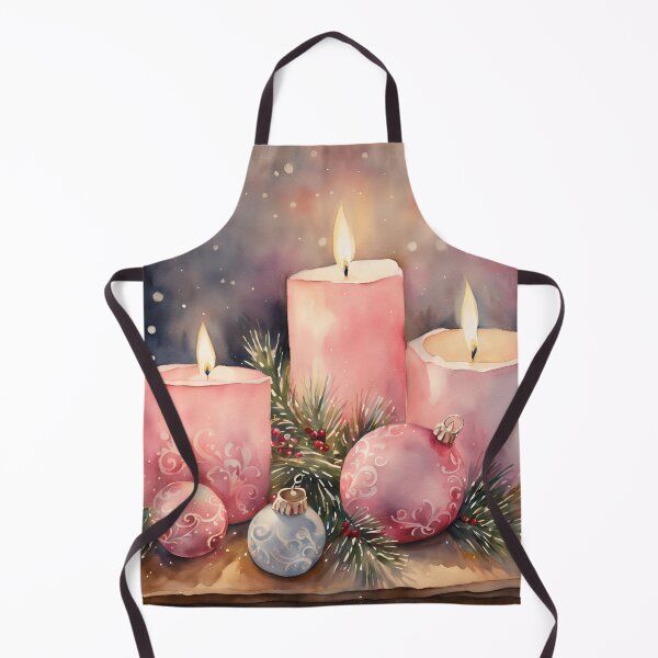Item preview, Advent Wreath, Pink Candles Watercolor Pattern Florals Green Pink ,Christmas Romantic Elegant Pattern designed and sold by KolorellaS.