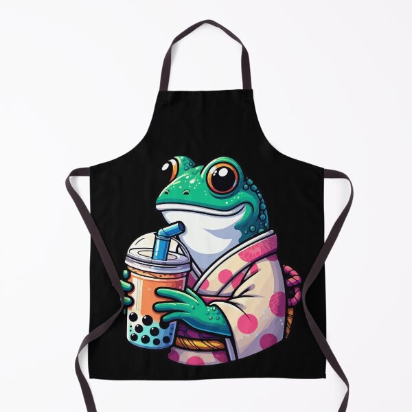 Item preview, Frog Toad Drinking Bubble Tea Japanese Kimono designed and sold by Artistoos.