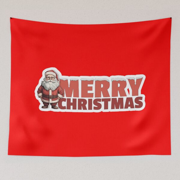 Item preview, Merry Christmas - Santa Claus with a gold buckle and black boots designed and sold by EyeMFlatBoard.