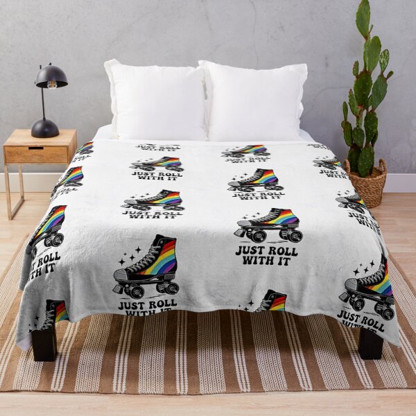 Item preview, Just roll with it - rainbow roller skate - pride designed and sold by Earth Nature Creations.