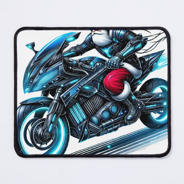 Item preview, Santa Racing on a Sleek Futuristic Motorcycle designed and sold by AIARTIST1.
