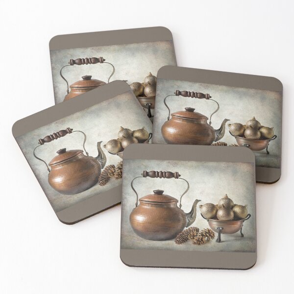 Item preview, Christmas still life in gold and copper designed and sold by Barbara  Corvino.