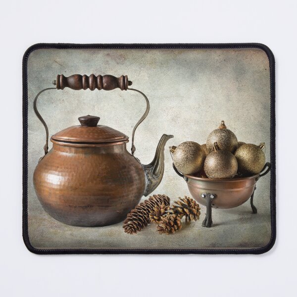 Item preview, Christmas still life in gold and copper designed and sold by Barbara  Corvino.