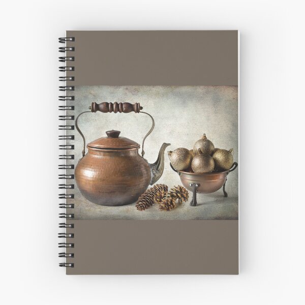Item preview, Christmas still life in gold and copper designed and sold by Barbara  Corvino.