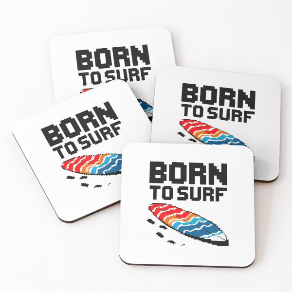 Item preview, Pixel Surfboard T-shirt - Born to Surf - Retro Gaming Style designed and sold by ObjCrea123.