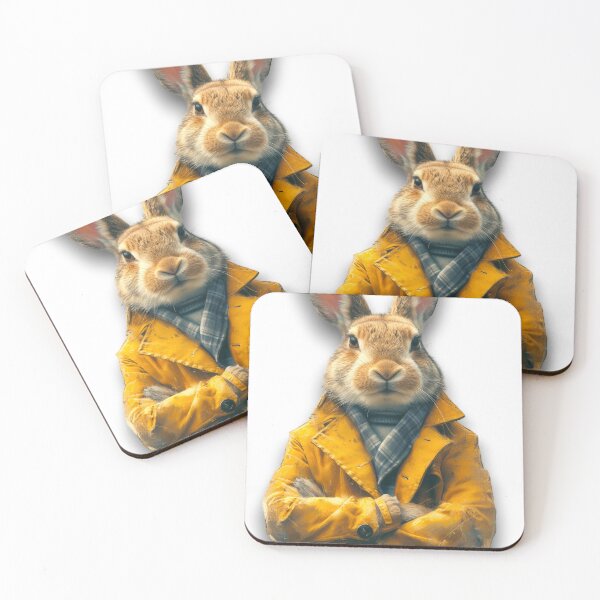 Item preview, Stylish Rabbit in Yellow Coat Illustration designed and sold by The84.