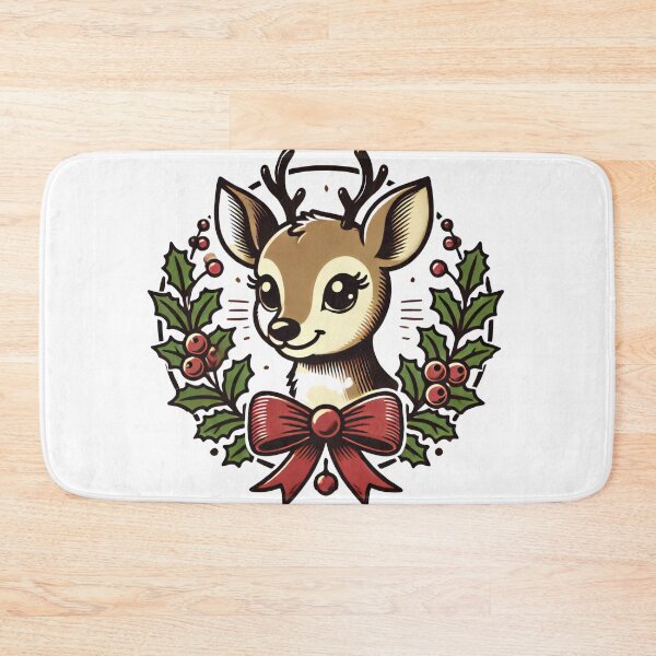 Item preview, Adorable Deer in Holiday Wreath Christmas Design designed and sold by lubushop1.