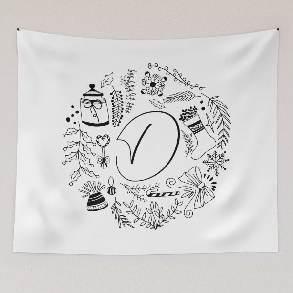 Item preview, Festive Christmas Alphabet letters Holiday art designed and sold by ilyanadesign.