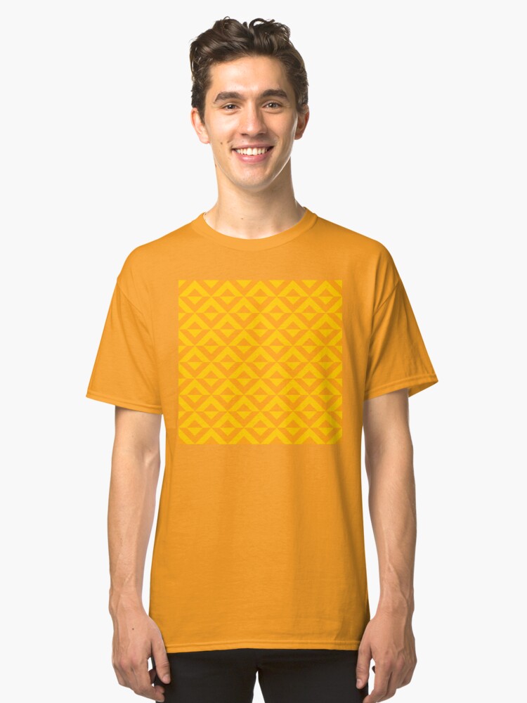 Alternate view of Geometric Pattern: Diamond Split: Yellow Classic T-Shirt