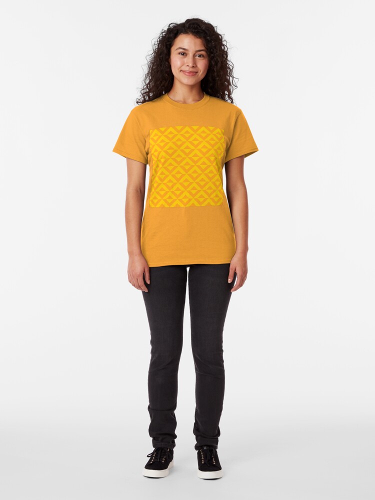 Alternate view of Geometric Pattern: Diamond Split: Yellow Classic T-Shirt