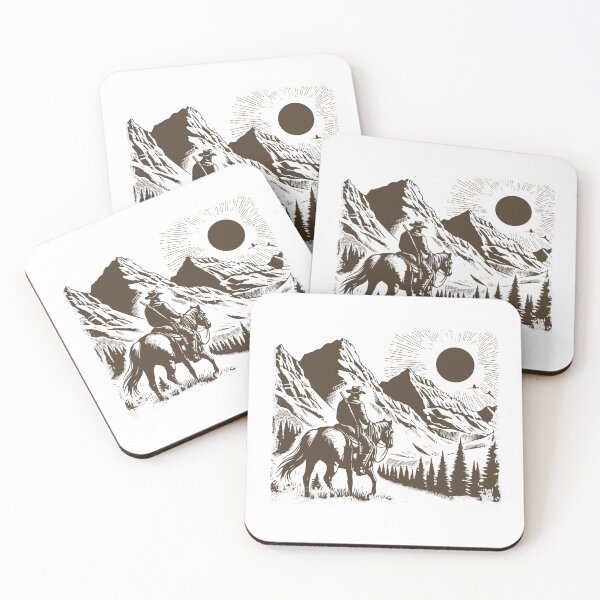 Item preview, Cowboy in the Mountains - Rustic Western Adventure Art designed and sold by Fernandink1.