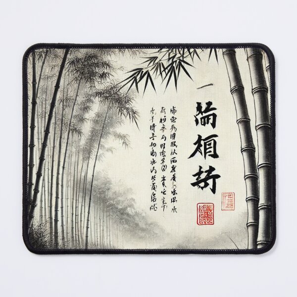 Item preview, Chinese Bamboo Forest Forest Clearing with Calligraphy Forest Path Chinese Painting - Chinese Ink Drawing designed and sold by Kallandra.