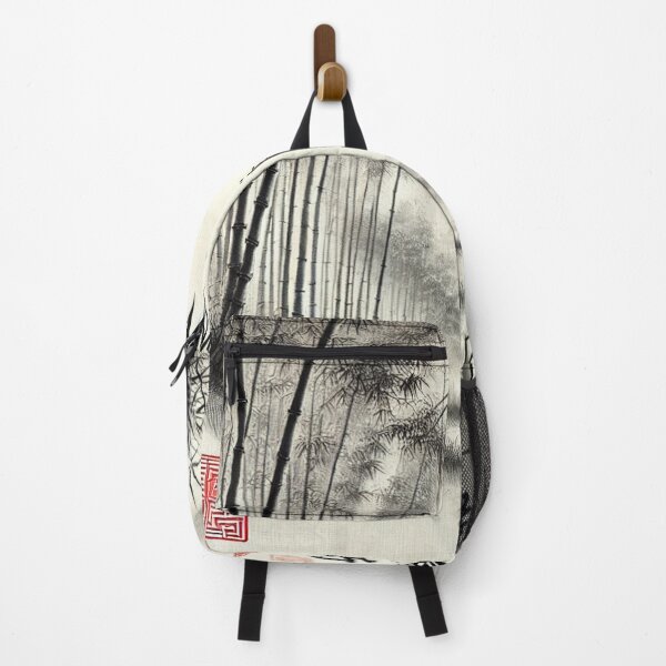 Item preview, Chinese Bamboo Forest Forest Clearing with Calligraphy Forest Path Chinese Painting - Chinese Ink Drawing designed and sold by Kallandra.