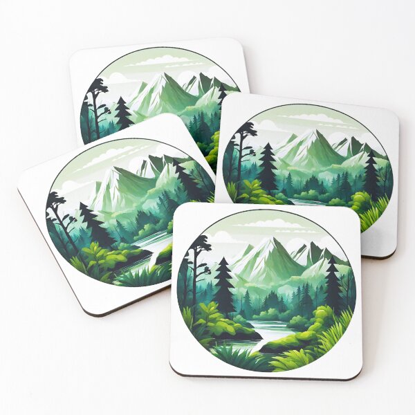 Item preview, Circular Mountain Forest Jungle Landscape 6 designed and sold by Tom-Johnson.
