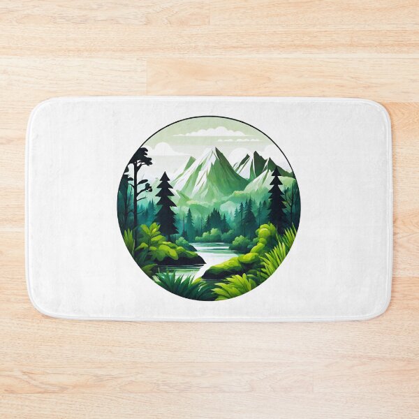 Item preview, Circular Mountain Forest Jungle Landscape 6 designed and sold by Tom-Johnson.
