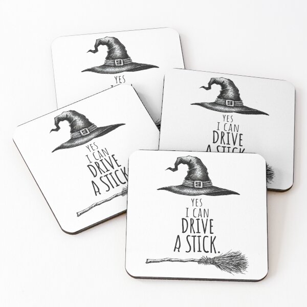 Item preview, yes I can drive a stick - witch broom meme designed and sold by Earth Nature Creations.