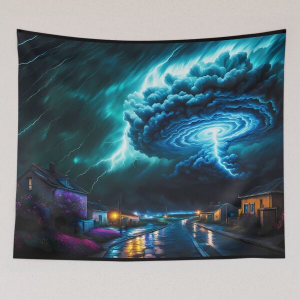 Item preview, Storm in a Quiet Town, Ai Generated Art  designed and sold by ACC .