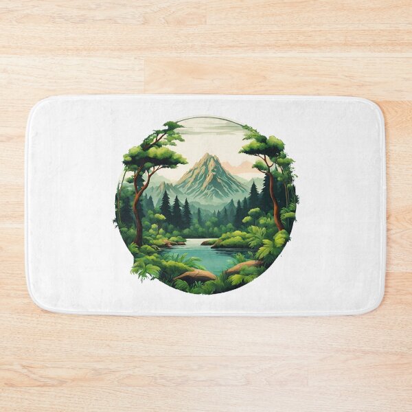 Item preview, Circular Mountain Forest Jungle Landscape 8 designed and sold by Tom-Johnson.