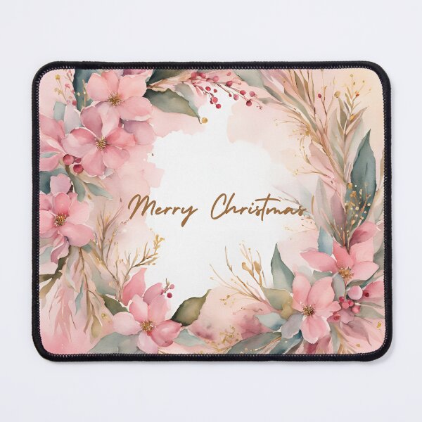 Item preview, Advent Wreath, Pink Flowers Watercolor Florals Pattern Green Pink Star of Bethlehem,Christmas Romantic Elegant Pattern designed and sold by KolorellaS.
