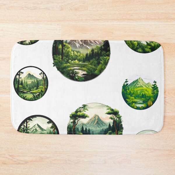 Item preview, Circular Mountain Forest Jungle Landscape Pattern 1 designed and sold by Tom-Johnson.