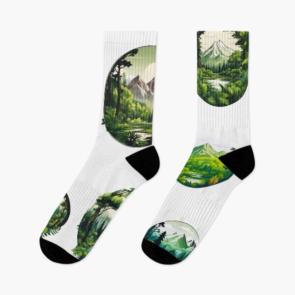 Item preview, Circular Mountain Forest Jungle Landscape Pattern 1 designed and sold by Tom-Johnson.