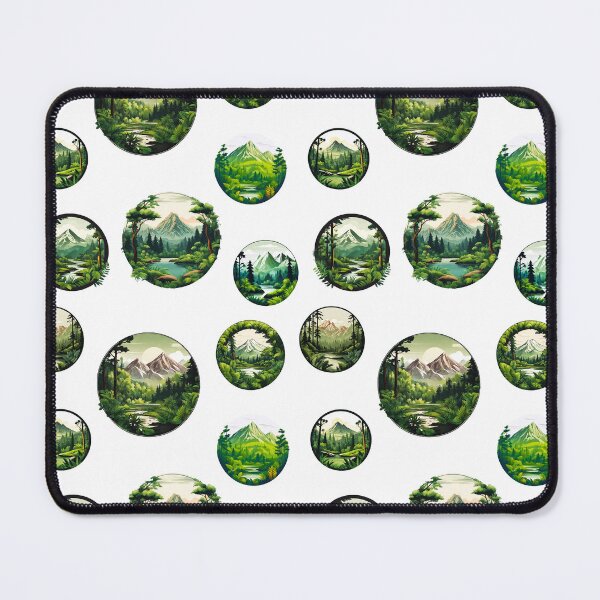 Item preview, Circular Mountain Forest Jungle Landscape Pattern 2 designed and sold by Tom-Johnson.