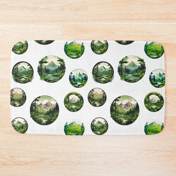 Item preview, Circular Mountain Forest Jungle Landscape Pattern 2 designed and sold by Tom-Johnson.