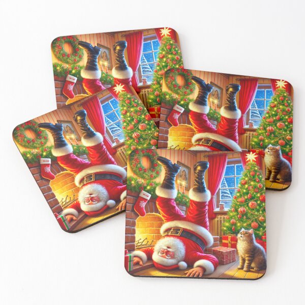 Item preview, Santa Topples Over Presents, Cat Shocked! designed and sold by GrizzlyCollective.