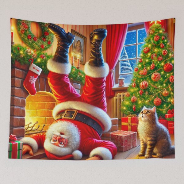 Item preview, Santa Topples Over Presents, Cat Shocked! designed and sold by GrizzlyCollective.