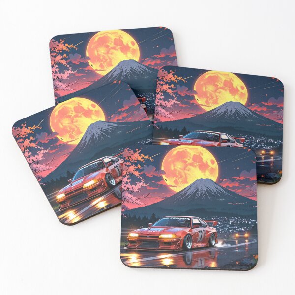 Item preview, JDM Car Japan 90s Pink Drift Cherry Blossoms Mt Fuji designed and sold by tshirtart2024.