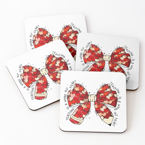Item preview, Teaching Is A Work Of Heart Funny Teacher Valentine Coquette Bow Pencil designed and sold by Artifyo.