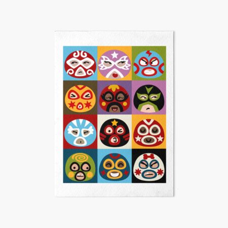 Artikel-Vorschau von Lucha Libre Mexiko Mosaik Pop Art Kawaii Masken, designt und verkauft von Sonia Pascual Izquierdo.
