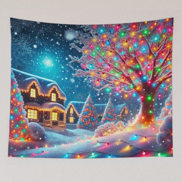 Item preview, Festive Home Covered in Snow and Lights designed and sold by GrizzlyCollective.