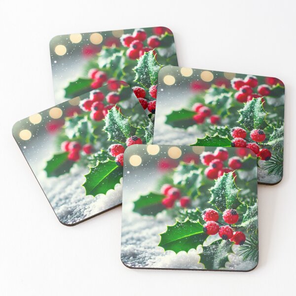 Item preview, Snow-Laden Holly Bush Brings Festive Charm designed and sold by GrizzlyCollective.